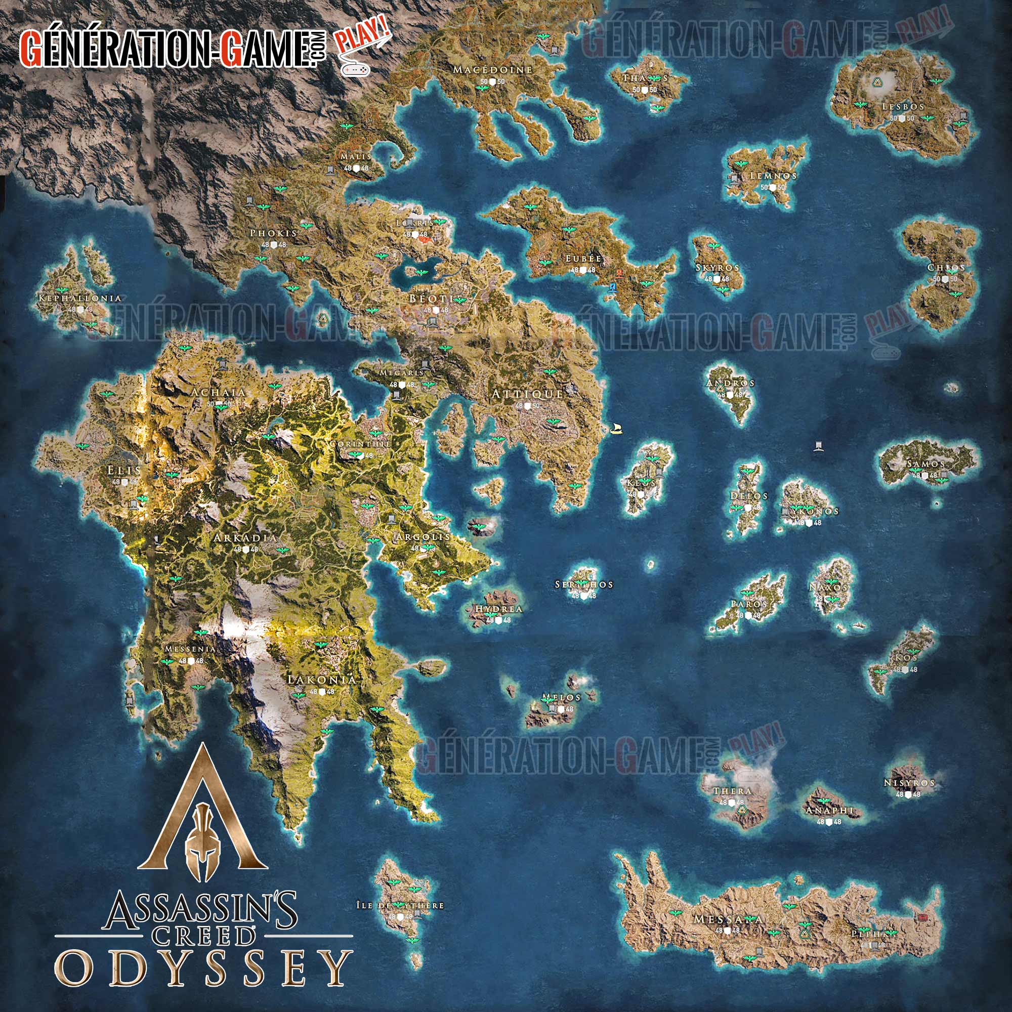 Wiki Assassins Creed Odyssey La Carte Du Monde Enti Re Et D Taill E Du