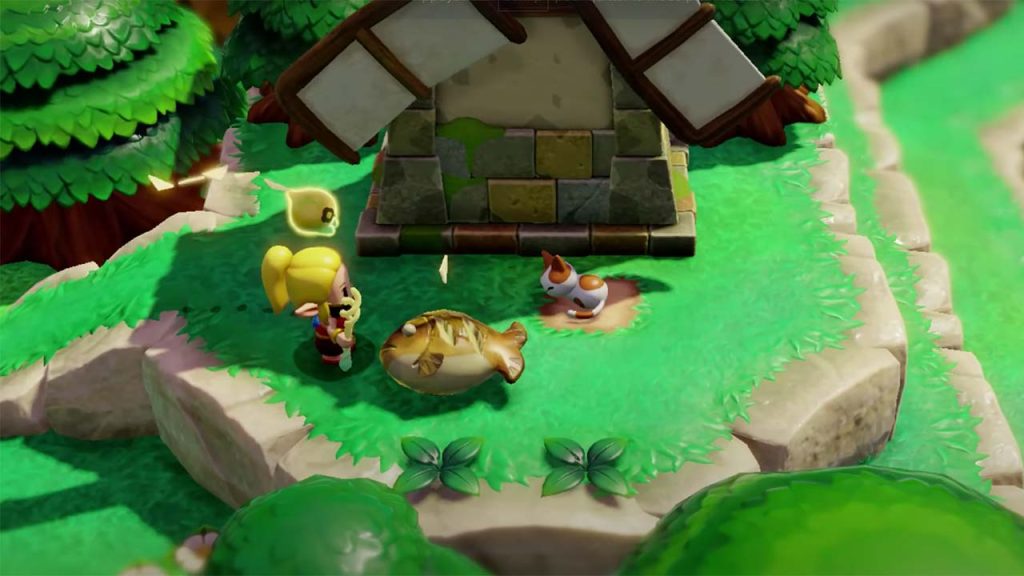 Zelda-Echoes-of-Wisdom-reveiller-le-chat-qui-dort-avec-un-poisson-grille